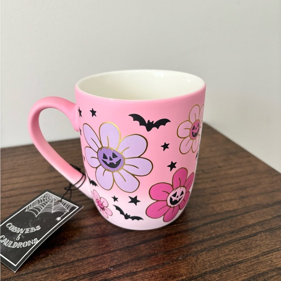 🌸 🎃Cobwebs & Cauldrons Ombre’ Pumpkin Flowers Mug - Picture 3 of 4